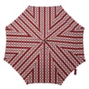 Circles Lines Red White Pattern Hook Handle Umbrellas (Small) View1