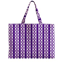 Circles Lines Purple White Modern Design Zipper Mini Tote Bag by BrightVibesDesign