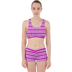 Circles Lines Bright Pink Modern Pattern Work It Out Gym Set by BrightVibesDesign