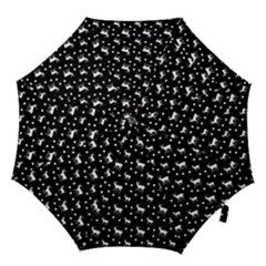 Deer Dots Black Hook Handle Umbrellas (large) by snowwhitegirl