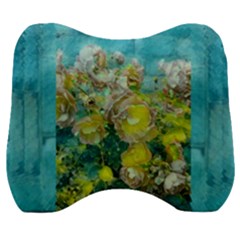 Bloom In Vintage Ornate Style Velour Head Support Cushion by pepitasart