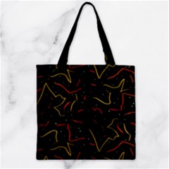 Lines Abstract Print Zipper Grocery Tote Bag by dflcprints