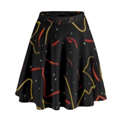 Lines Abstract Print High Waist Skirt by dflcprints