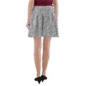 Geometric Grey Print Pattern A-Line Pocket Skirt View2