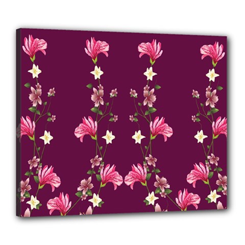 New Motif Design Textile New Design Canvas 24  X 20  (stretched) by Simbadda