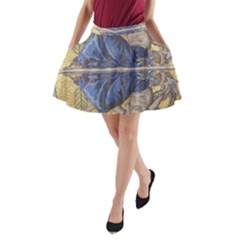 Mosaic Painting Glass Decoration A-line Pocket Skirt by Simbadda