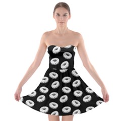 Donuts Pattern Strapless Bra Top Dress by Valentinaart