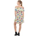 Donuts pattern Off Shoulder Chiffon Dress View2