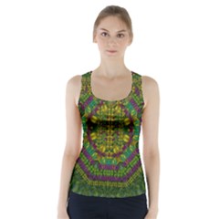 Butterfly Flower Jungle And Full Of Leaves Everywhere Racer Back Sports Top by pepitasart