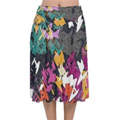 Misc Shapes                                                      Velvet Flared Midi Skirt by LalyLauraFLM