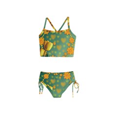 Background Design Texture Tulips Girls  Tankini Swimsuit by Celenk