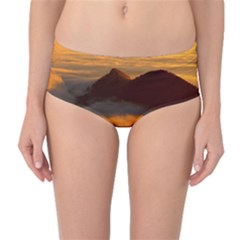 Fog Clouds Sea Of Fog Mountain Mid-waist Bikini Bottoms by Celenk