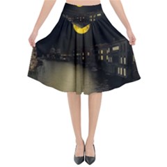 Travel Architecture Tourism Venice Flared Midi Skirt by Celenk