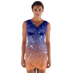 Abstract Pattern Color Design Wrap Front Bodycon Dress by Celenk
