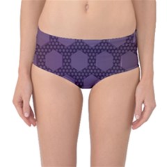 Hexagon Grid Geometric Hexagonal Mid-waist Bikini Bottoms by Celenk