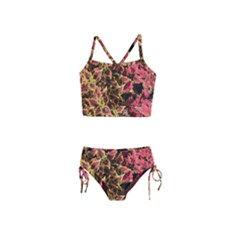 Plant Leaves Foliage Pattern Girls  Tankini Swimsuit by Celenk