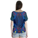Kaleidoscope Art Pattern Ornament V-Neck Flutter Sleeve Top View2