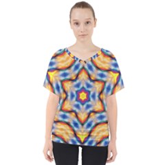 Pattern Abstract Background Art V-neck Dolman Drape Top by Celenk