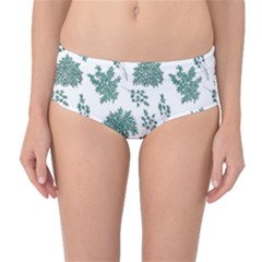 Flower Pattern Pattern Design Mid-waist Bikini Bottoms by Celenk