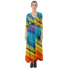 Rainbow Button Up Boho Maxi Dress by NSGLOBALDESIGNS2