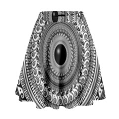 Graphic Design Round Geometric High Waist Skirt by Simbadda
