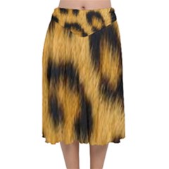 Animal Print Velvet Flared Midi Skirt by NSGLOBALDESIGNS2