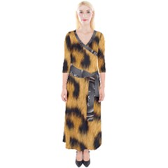 Animal Print 3 Quarter Sleeve Wrap Maxi Dress by NSGLOBALDESIGNS2