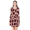 Gulf lrint Long Sleeve V-neck Flare Dress View1