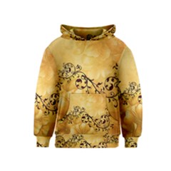 Wonderful Vintage Design With Floral Elements Kids  Pullover Hoodie by FantasyWorld7
