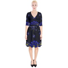 Blue Yellow Bandana Wrap Up Cocktail Dress by dressshop