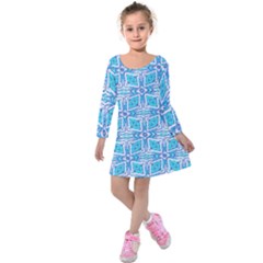 Geometric Doodle 1 Kids  Long Sleeve Velvet Dress by dressshop