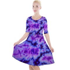 Tie Dye 1 Quarter Sleeve A-line Dress by dressshop