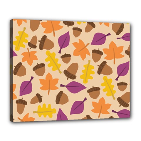 Acorn Pattern Canvas 20  X 16  (stretched) by Hansue
