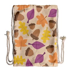 Acorn Pattern Drawstring Bag (large) by Hansue