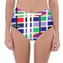 Color Graffiti Pattern Geometric Reversible High-Waist Bikini Bottoms View1