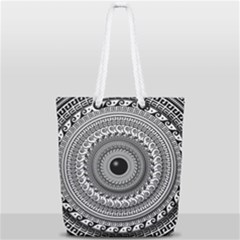 Graphic Design Round Geometric Full Print Rope Handle Tote (small) by Nexatart
