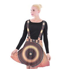 Ornamental Shape Concentric Round Suspender Skater Skirt by Nexatart