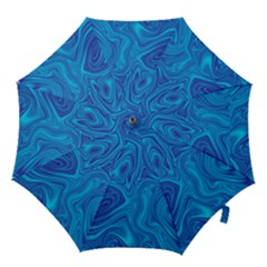 Blue Abstract Pattern Art Shape Hook Handle Umbrellas (small) by Nexatart