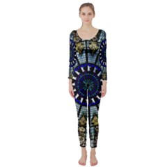 Pattern Art Form Architecture Long Sleeve Catsuit by Nexatart