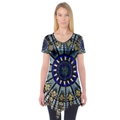 Pattern Art Form Architecture Short Sleeve Tunic  by Nexatart