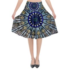 Pattern Art Form Architecture Flared Midi Skirt by Nexatart