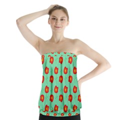 Flowers Pattern Ornament Template Strapless Top by Nexatart