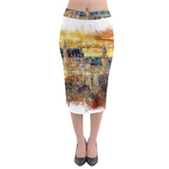 Architecture Castle Fairy Castle Midi Pencil Skirt by Nexatart