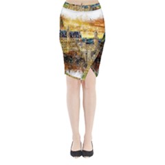 Architecture Castle Fairy Castle Midi Wrap Pencil Skirt by Nexatart