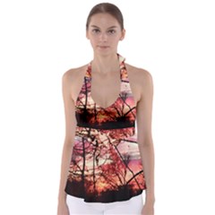 October Sunset Babydoll Tankini Top by bloomingvinedesign