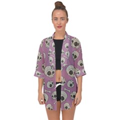 Halloween Skull Pattern Open Front Chiffon Kimono by Valentinaart