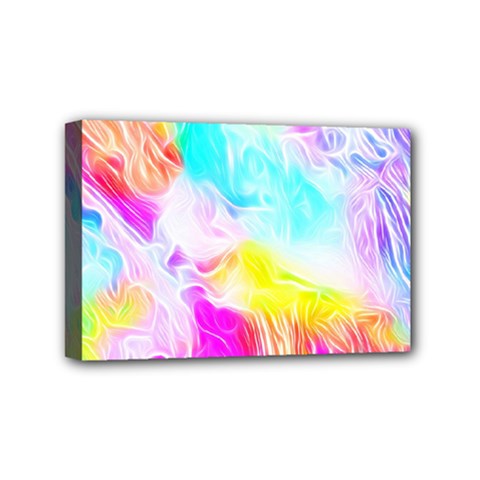 Background Drips Fluid Colorful Mini Canvas 6  X 4  (stretched) by Sapixe