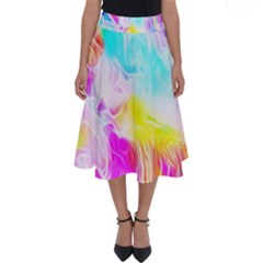Background Drips Fluid Colorful Perfect Length Midi Skirt by Sapixe