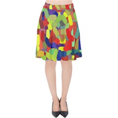 Abstract Art Structure Velvet High Waist Skirt by Sapixe