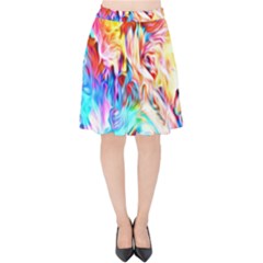 Background Drips Fluid Colorful Velvet High Waist Skirt by Sapixe
